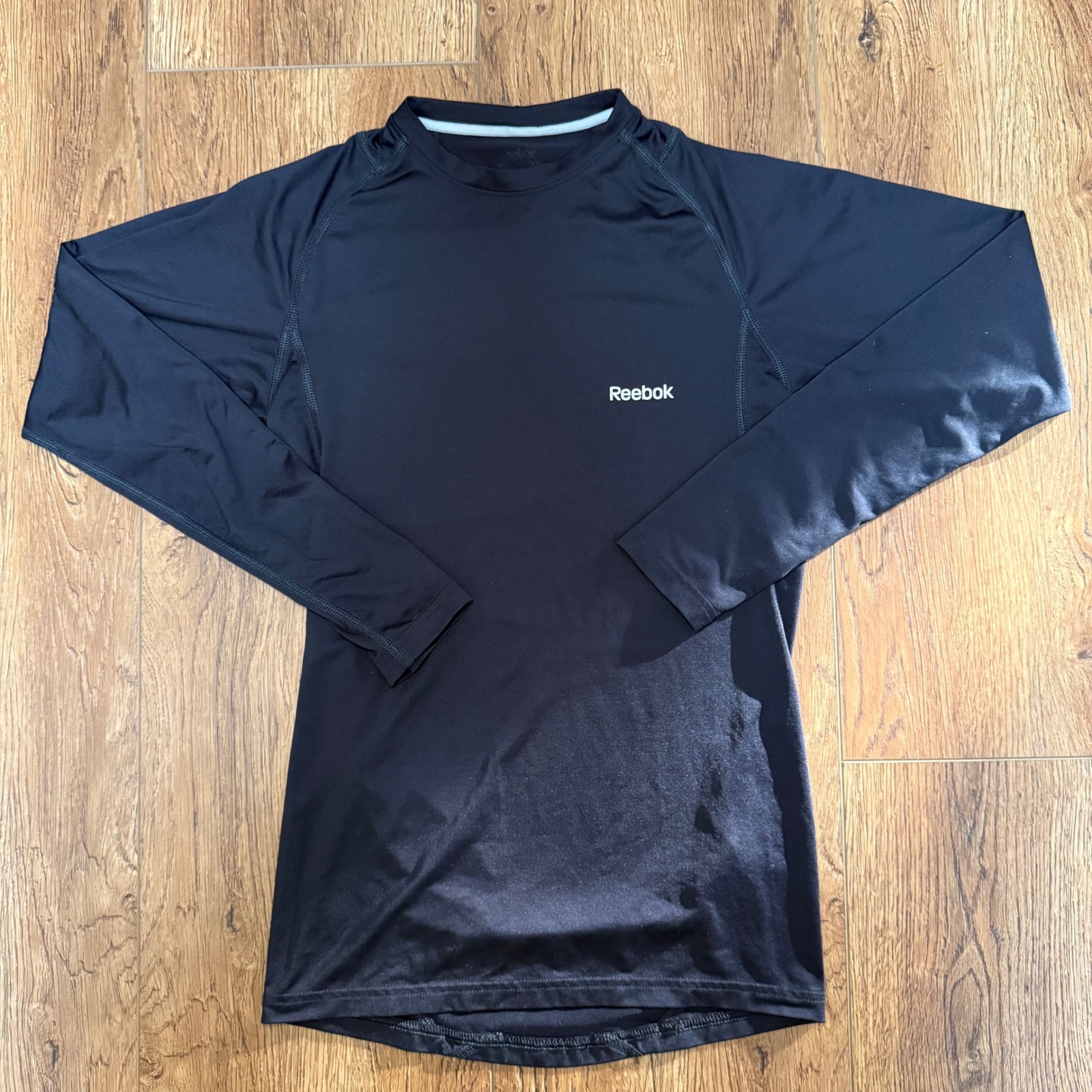 Reebok Play Dry Long Sleeve Compression Top Boys Youth Large Activewear Black